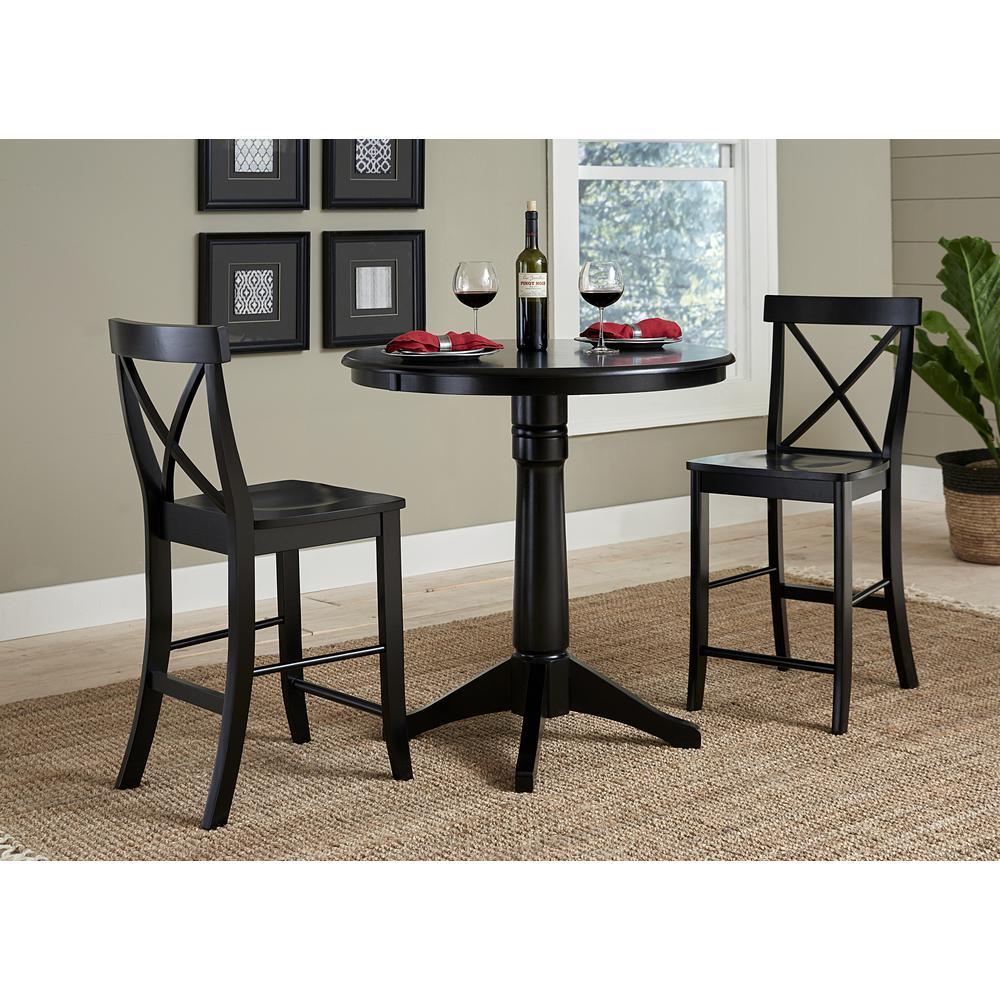 36" Round Top Pedestal Table - 28.9"H, Black. Picture 15