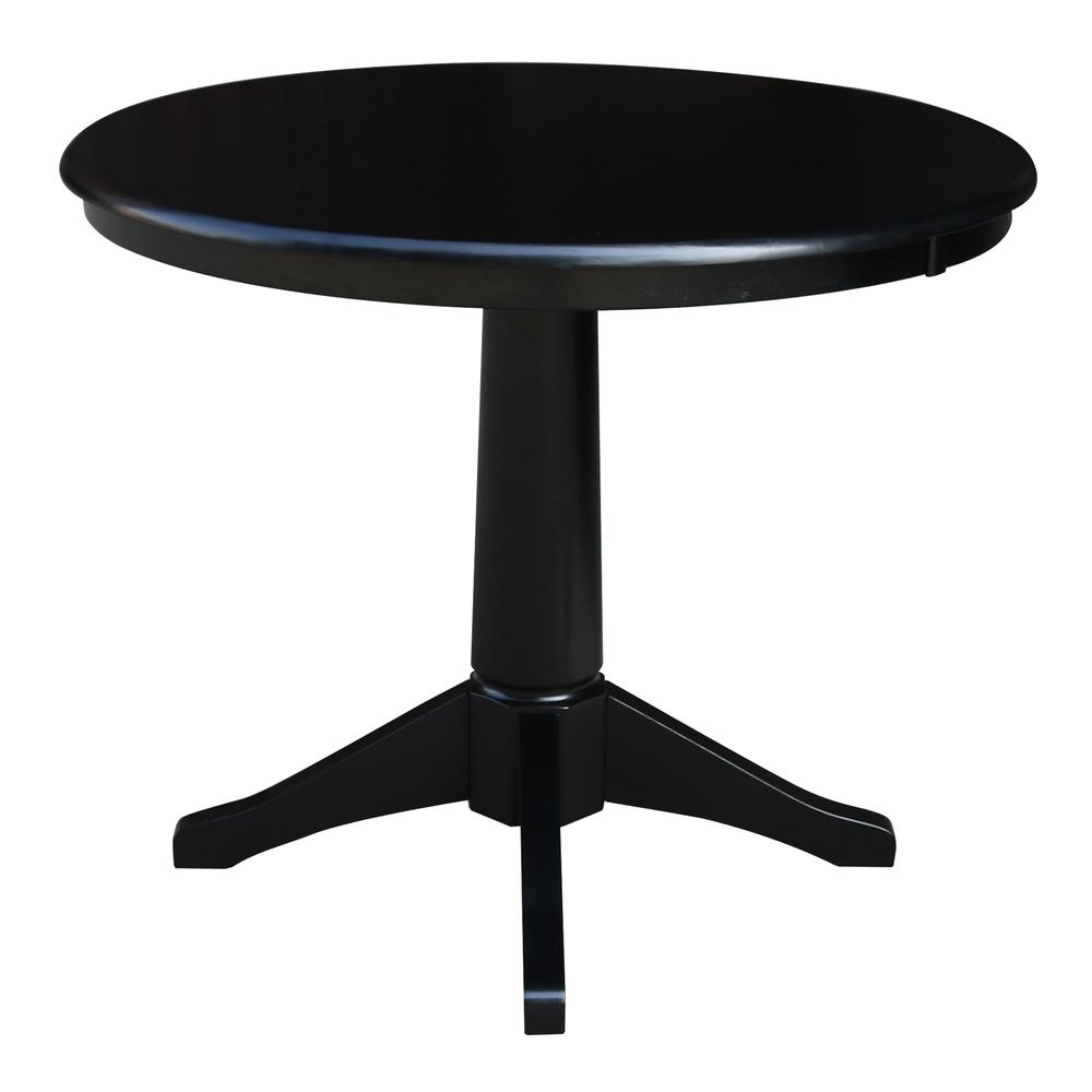 36" Round Top Pedestal Table - 28.9"H, Black. Picture 2
