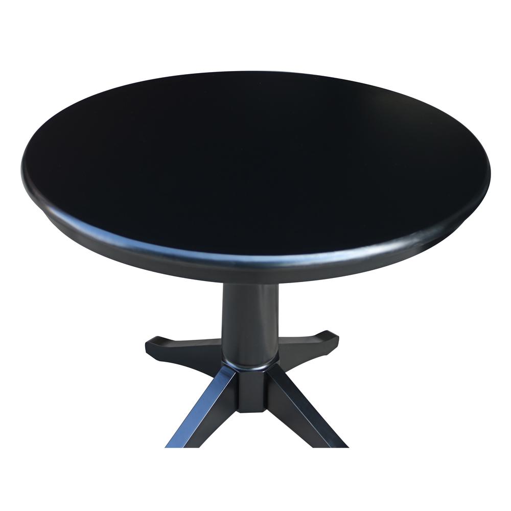 36" Round Top Pedestal Table - 28.9"H, Black. Picture 4