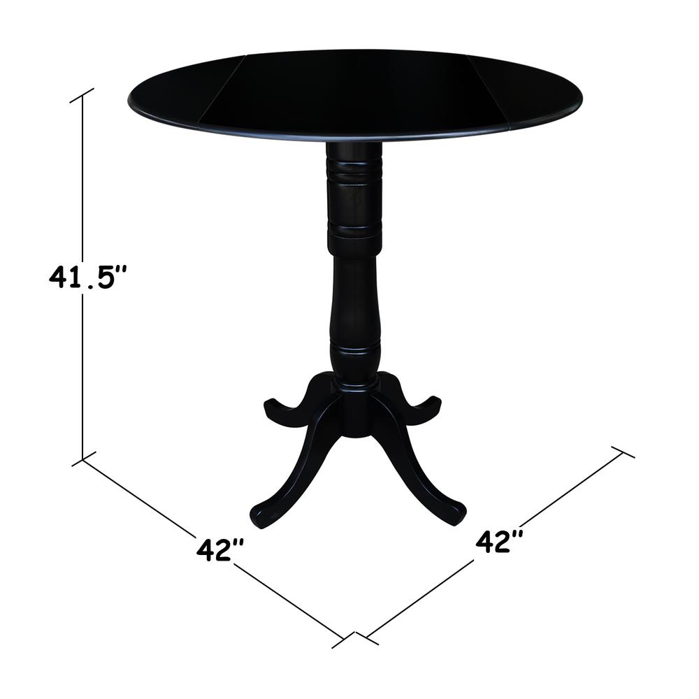 42" Round Dual Drop Leaf Pedestal Table,  35.5"H. Picture 8