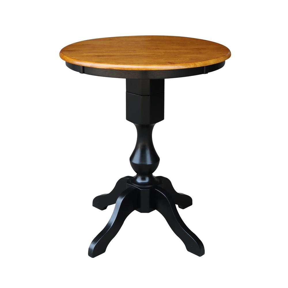 30" Round Top Pedestal Table - 34.9"H, Black/Cherry. Picture 10