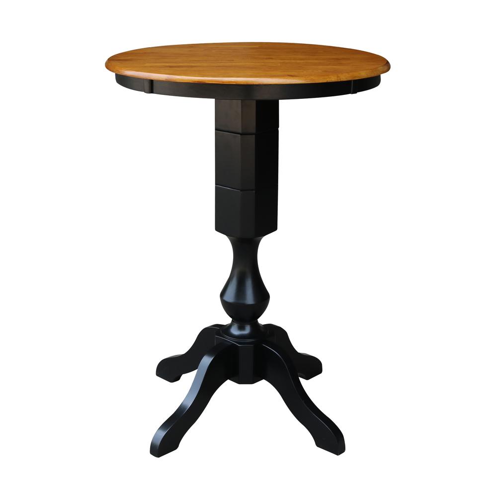 30" Round Top Pedestal Table - 34.9"H, Black/Cherry. Picture 7
