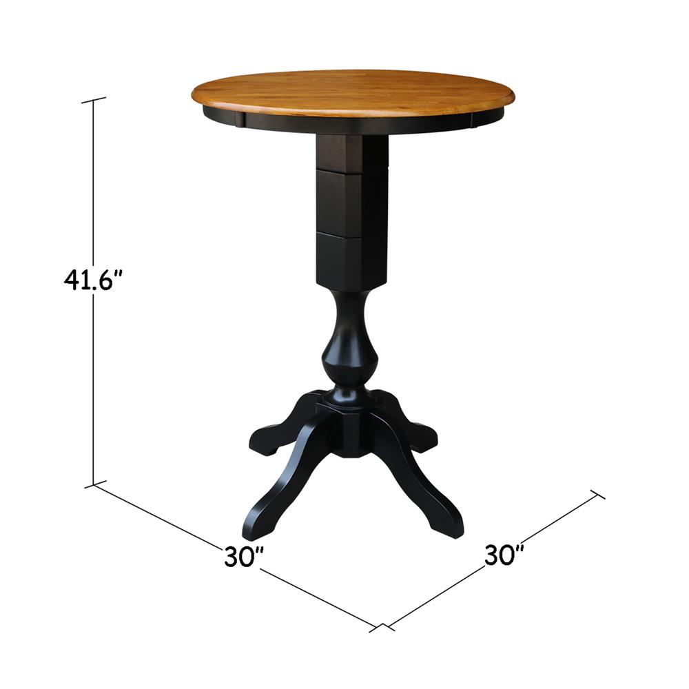 30" Round Top Pedestal Table - 34.9"H, Black/Cherry. Picture 4