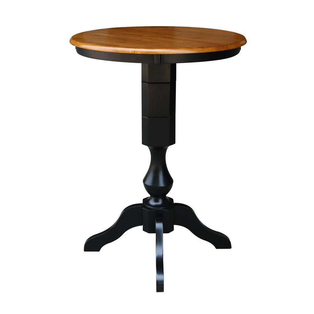 30" Round Top Pedestal Table - 34.9"H, Black/Cherry. Picture 5