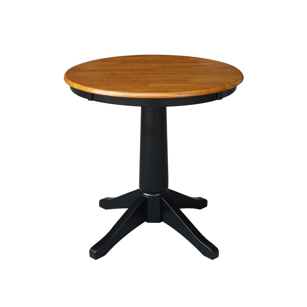 30" Round Top Pedestal Table - 28.9"H, Black/Cherry. Picture 16