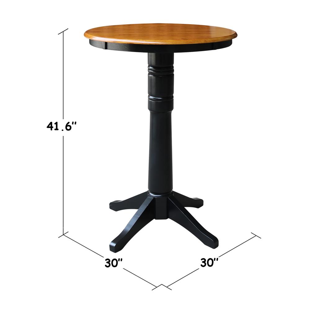 30" Round Top Pedestal Table - 28.9"H, Black/Cherry. Picture 8