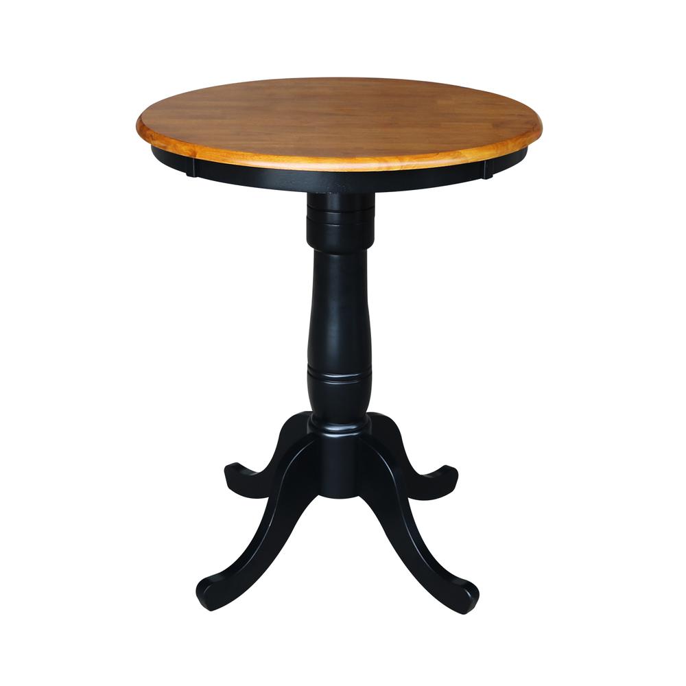 30" Round Top Pedestal Table - 34.9"H, Black/Cherry. Picture 9