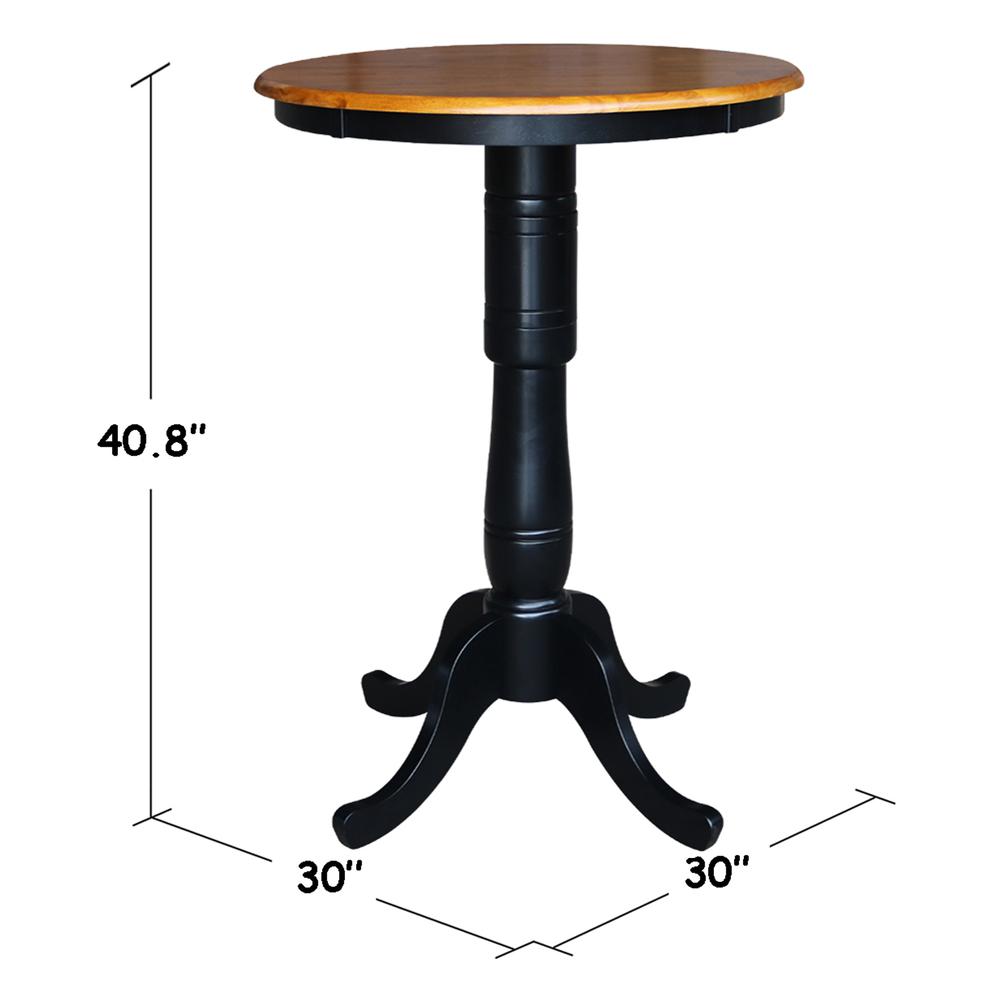 30" Round Top Pedestal Table - 34.9"H, Black/Cherry. Picture 4