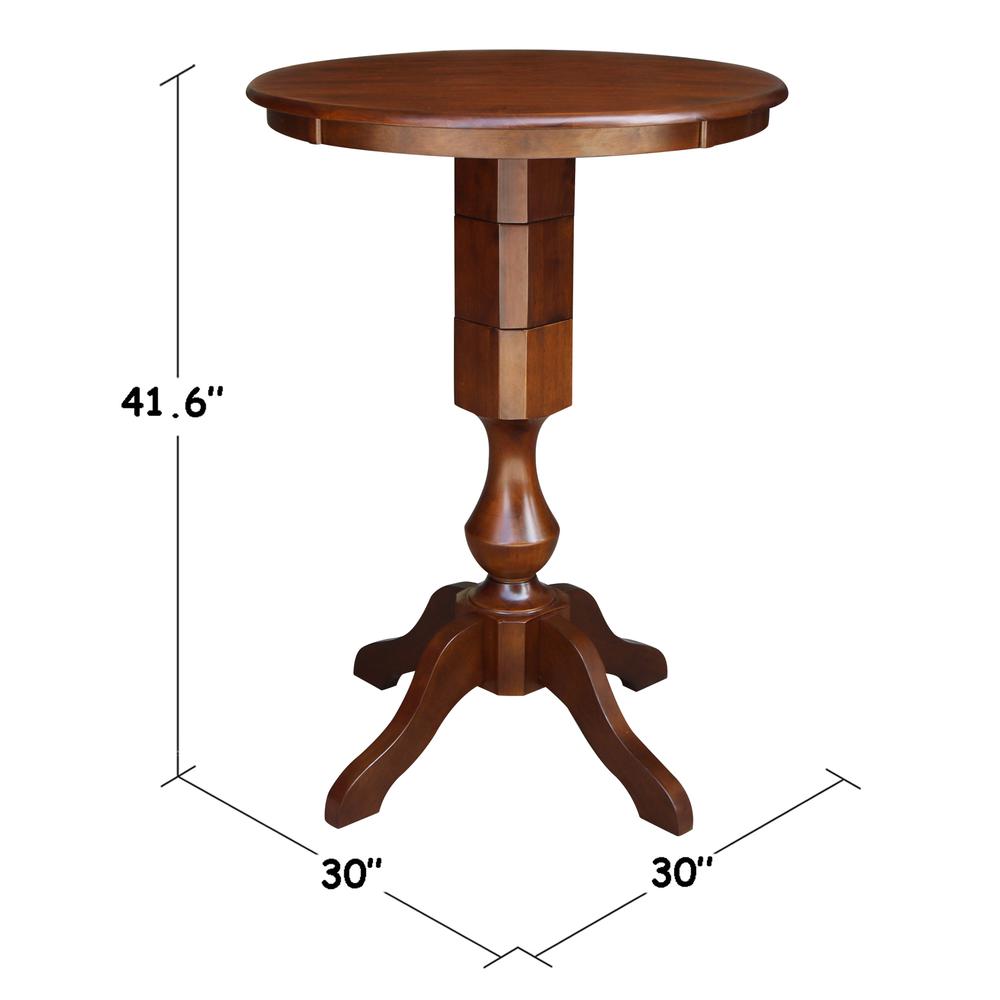 30" Round Top Pedestal Table - 34.9"H, Espresso. Picture 4
