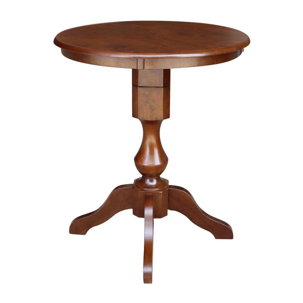 30" Round Top Pedestal Table - 34.9"H, Espresso. Picture 2