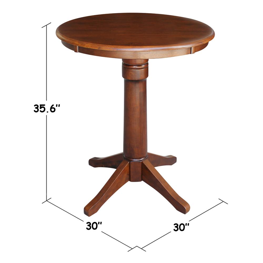 30" Round Top Pedestal Table - 28.9"H, Espresso. Picture 5