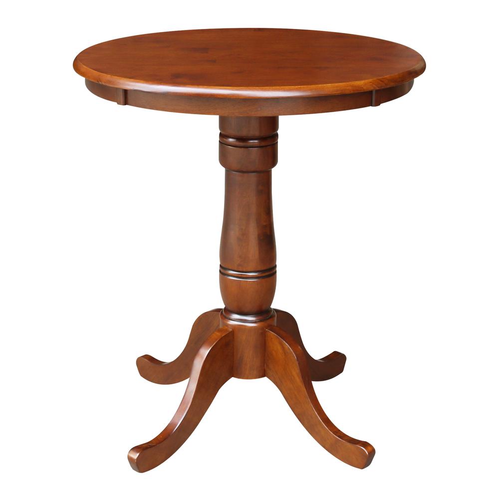 30" Round Top Pedestal Table - 34.9"H, Espresso. Picture 10