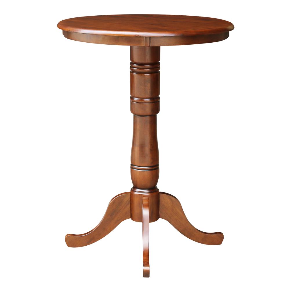 30" Round Top Pedestal Table - 34.9"H, Espresso. Picture 5