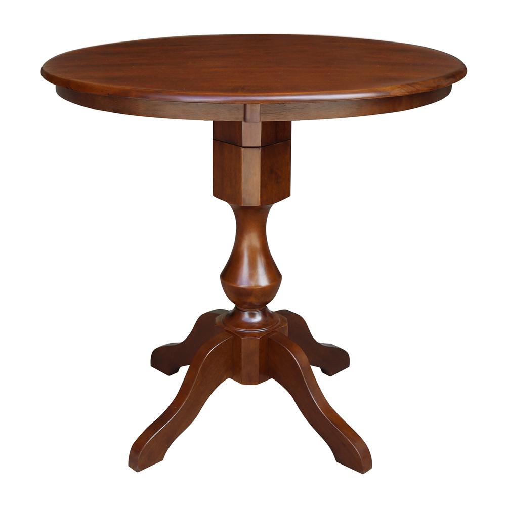 36" Round Top Pedestal Table - 34.9"H, Espresso. Picture 9