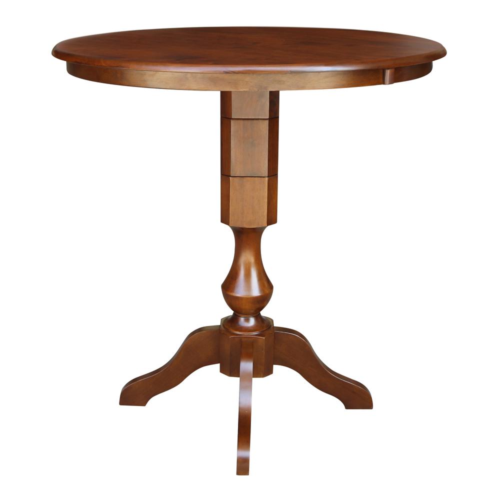 36" Round Top Pedestal Table - 34.9"H, Espresso. Picture 5