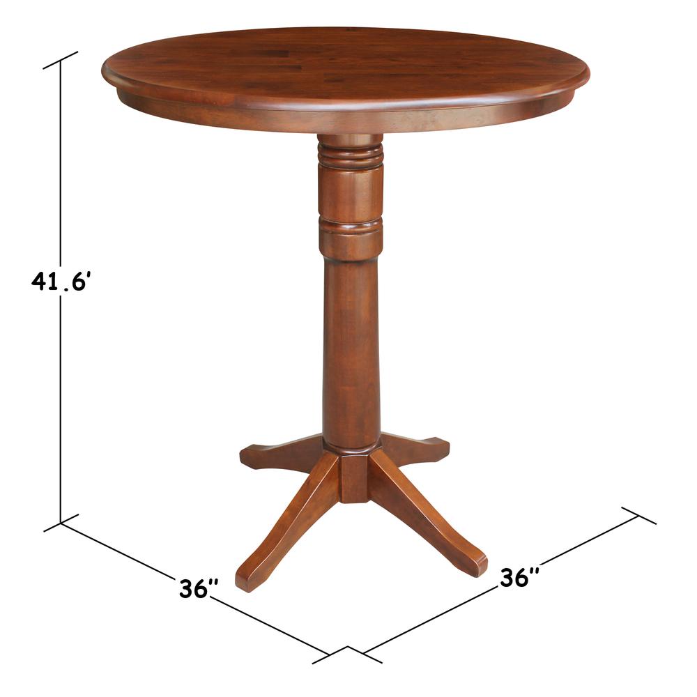 36" Round Top Pedestal Table - 28.9"H, Espresso. Picture 7