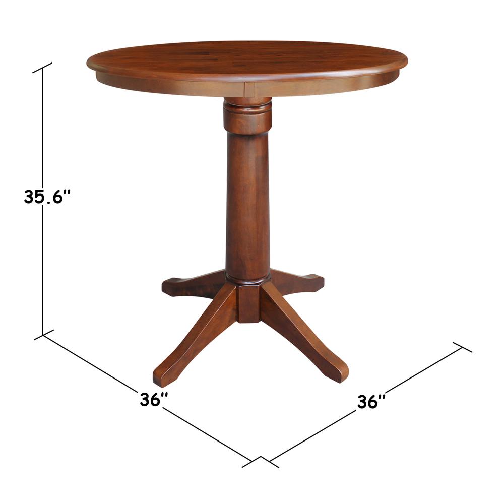 36" Round Top Pedestal Table - 28.9"H, Espresso. Picture 4