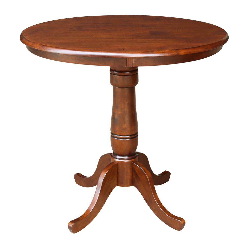 36" Round Top Pedestal Table - 34.9"H, Espresso. Picture 10