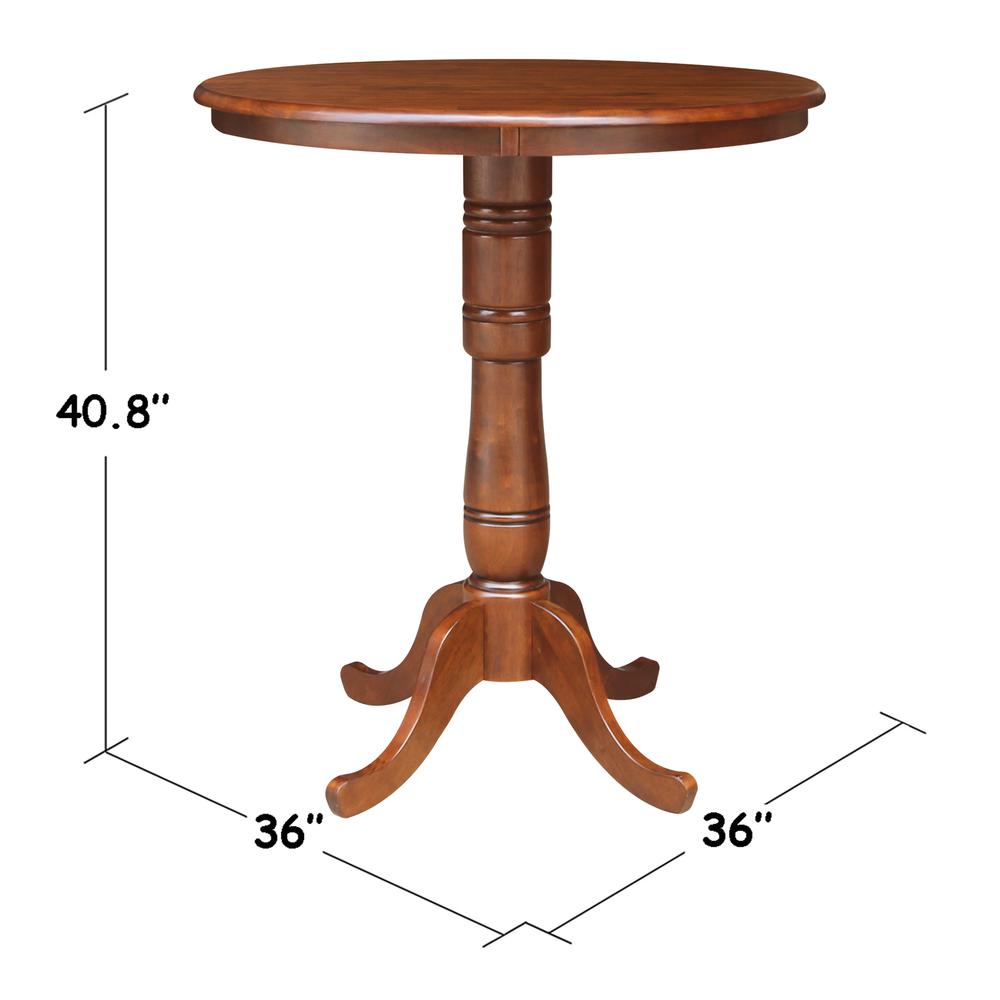 36" Round Top Pedestal Table - 34.9"H, Espresso. Picture 4