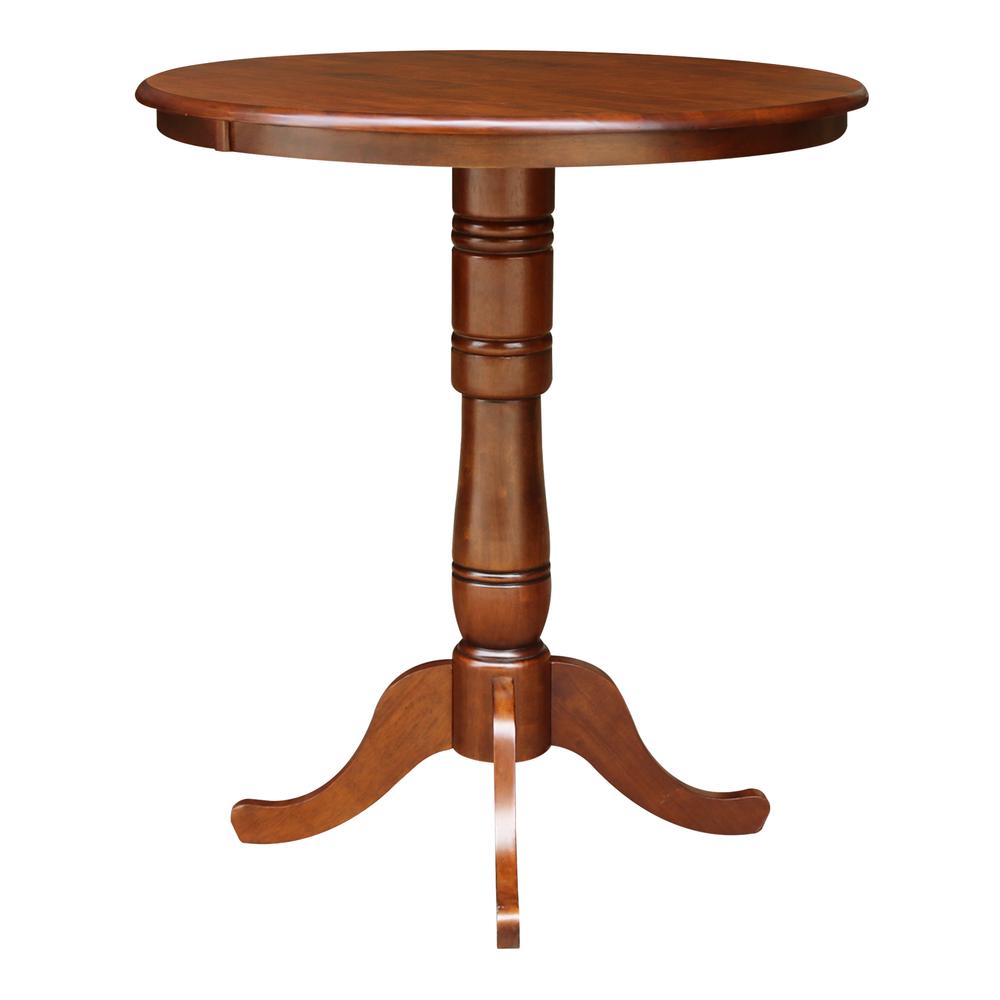 36" Round Top Pedestal Table - 34.9"H, Espresso. Picture 5