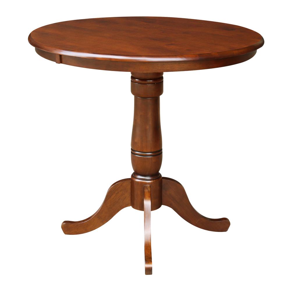 36" Round Top Pedestal Table - 34.9"H, Espresso. Picture 2