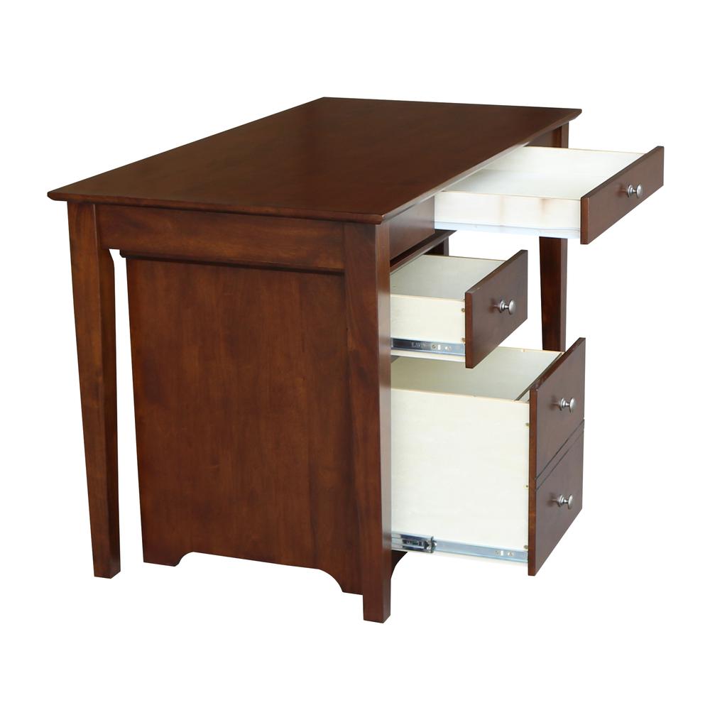 Two drawer File Cabinet with OF581-41 desk, Espresso. Picture 5
