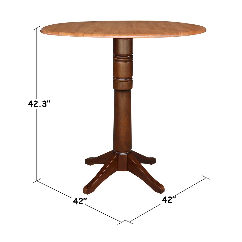 42" Round Dual Drop Leaf Pedestal Table - 36.3"h. Picture 8
