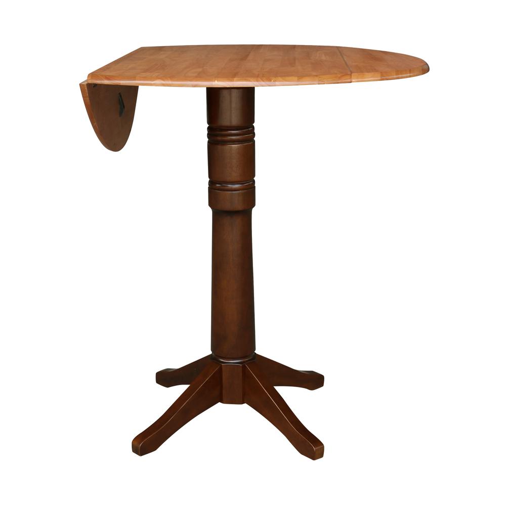 42" Round Dual Drop Leaf Pedestal Table - 36.3"h. Picture 9