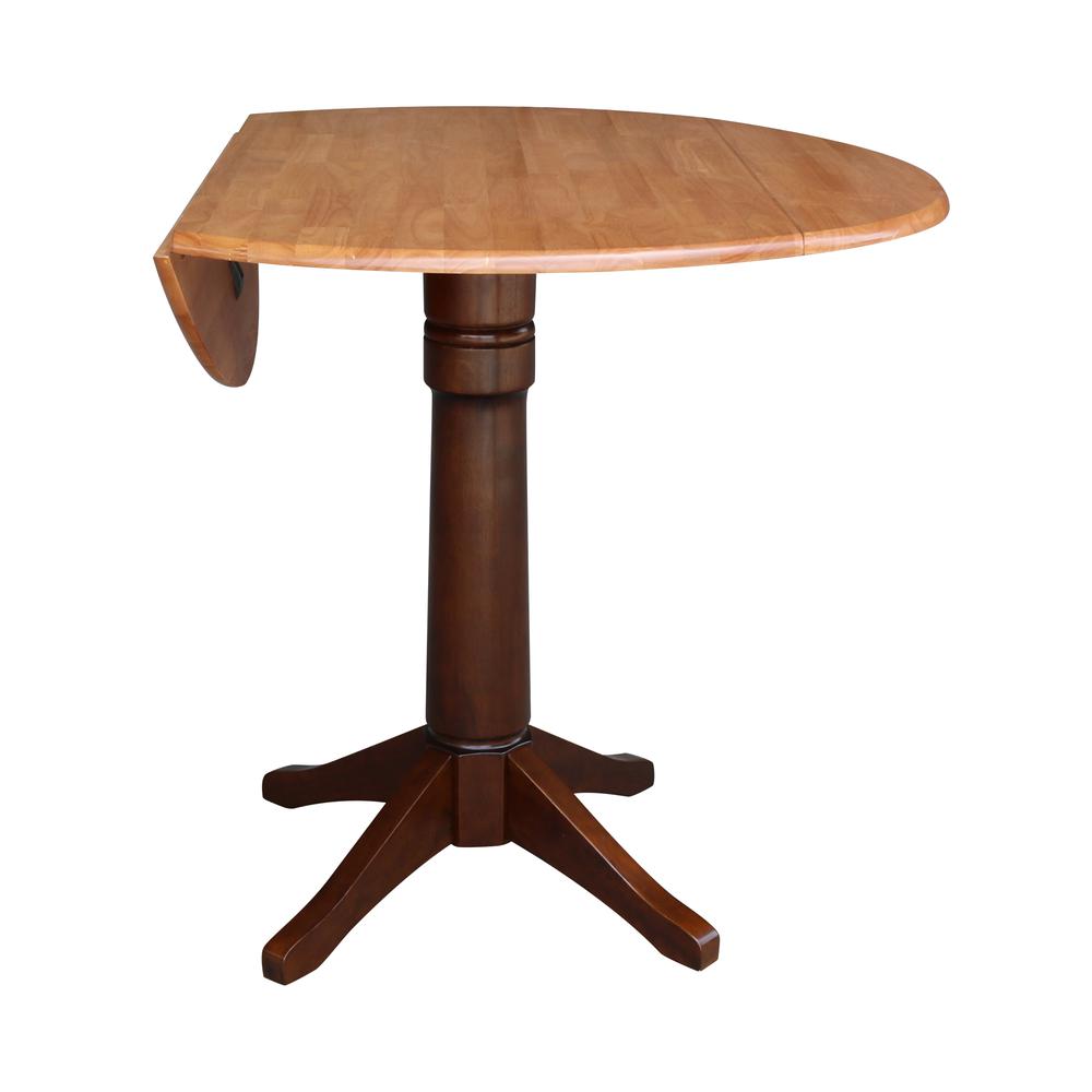 42" Round Dual Drop Leaf Pedestal Table - 36.3"h. Picture 2