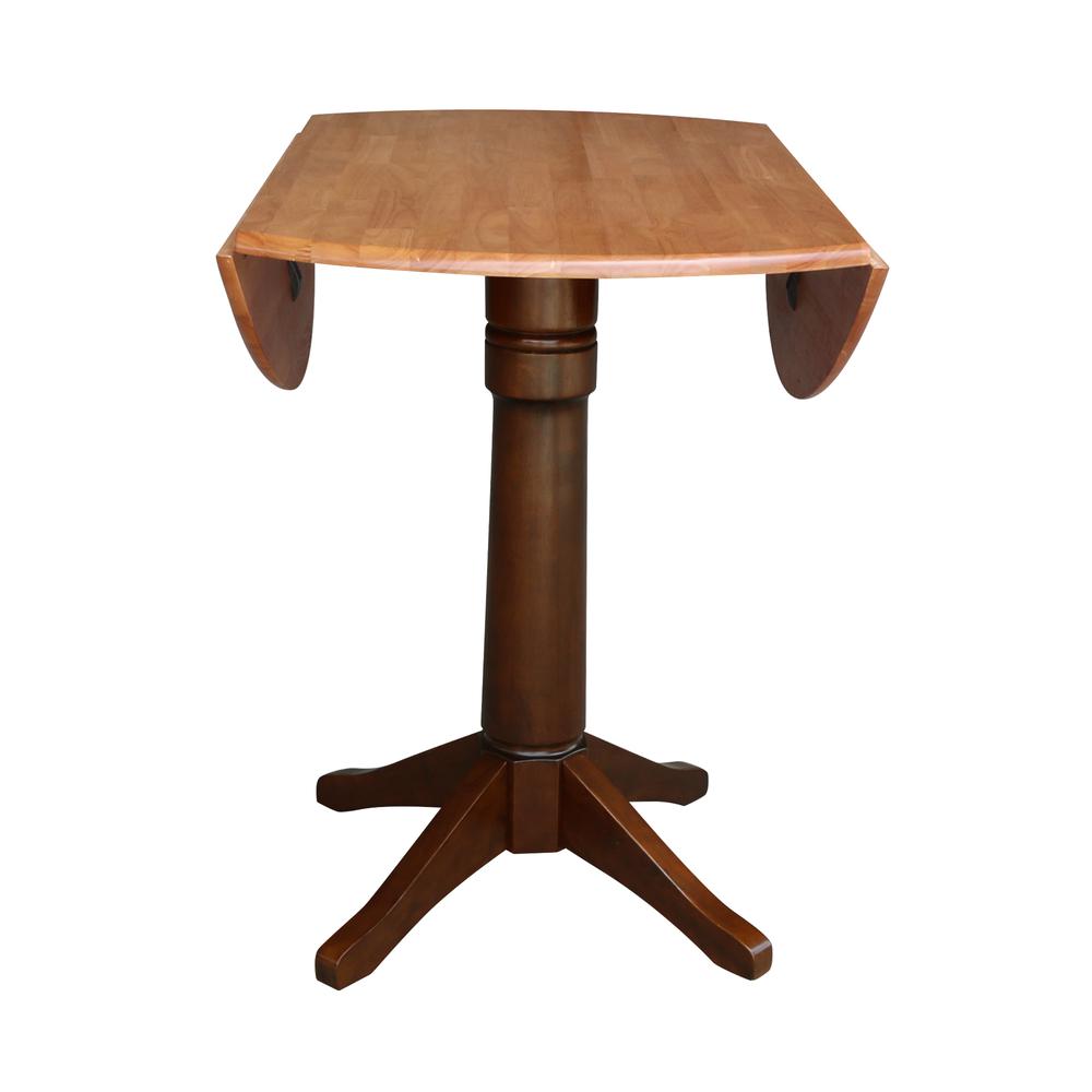42" Round Dual Drop Leaf Pedestal Table - 36.3"h. Picture 6