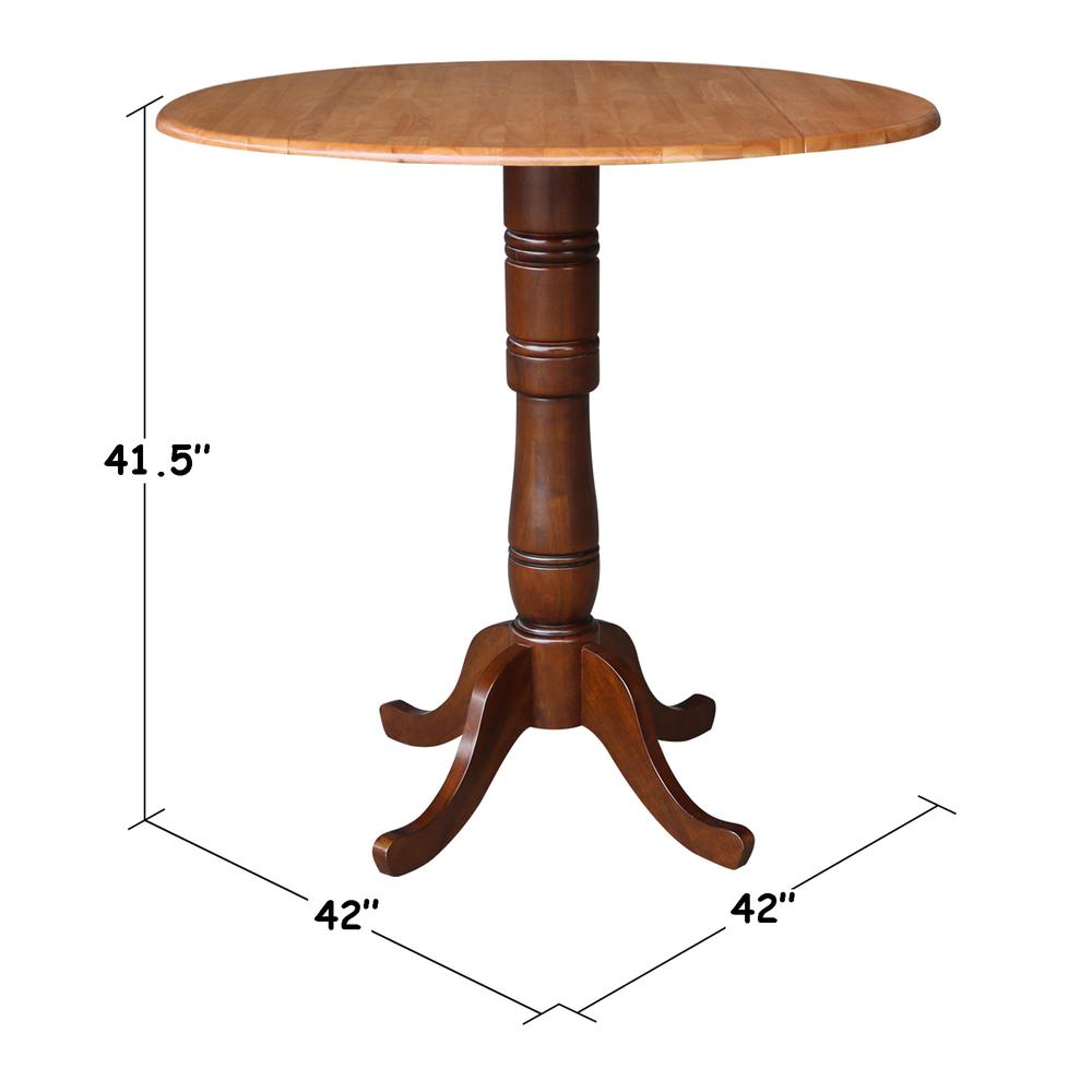 42" Round Dual Drop Leaf Pedestal Table - 35.5"h. Picture 8