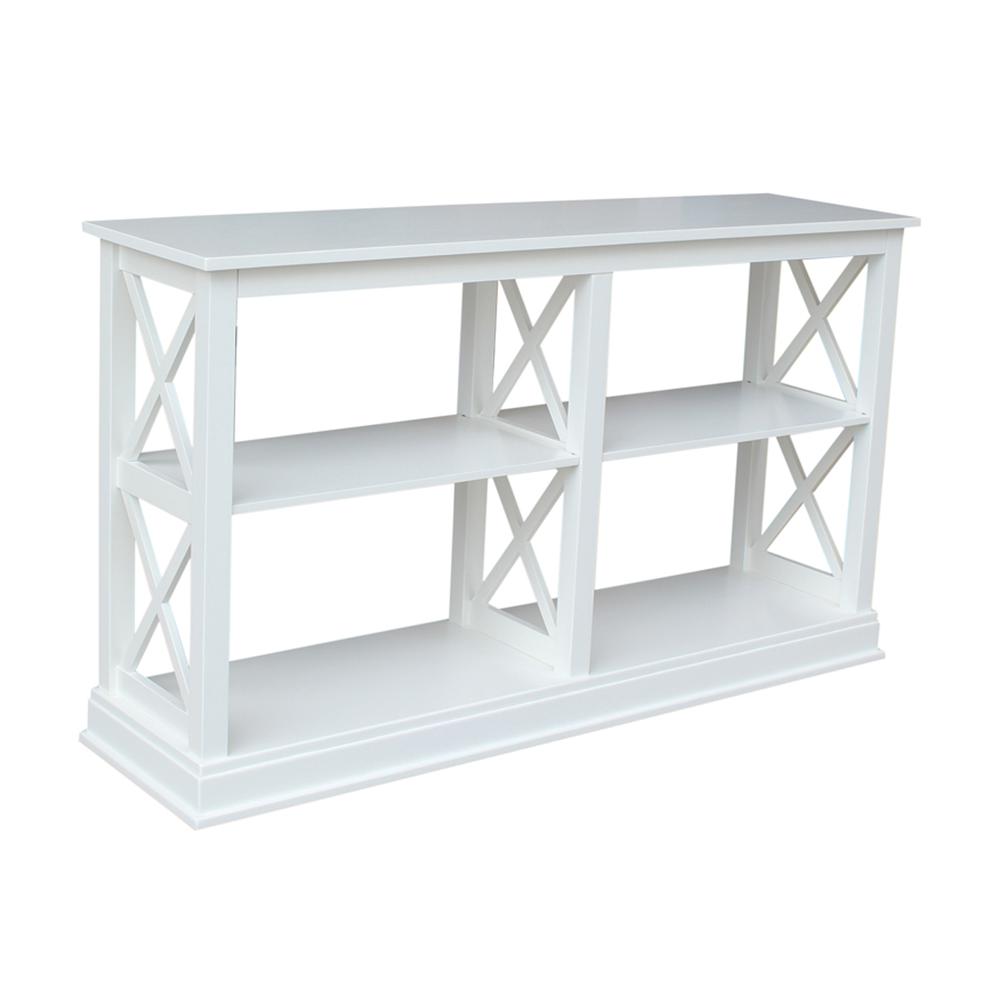 Hampton Sofa Server Table With Shelves, White. Picture 8