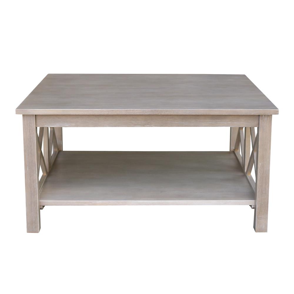 Hampton Square Coffee Table, Washed Gray Taupe. Picture 2