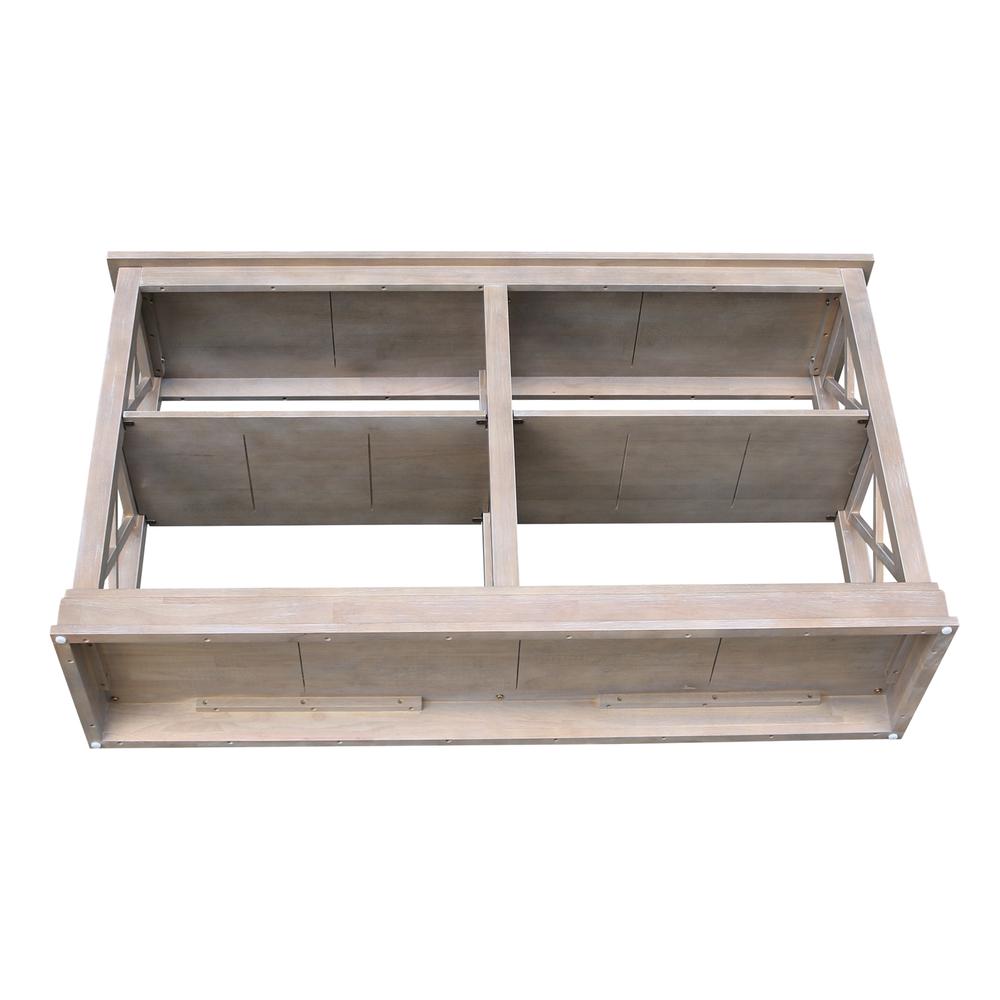 Hampton Sofa Server Table With Shelves, Washed Gray Taupe. Picture 4