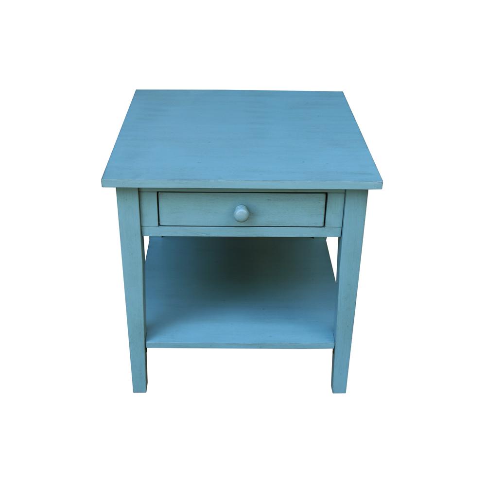 Spencer End Table in Antique rubbed ocean blue. Picture 11