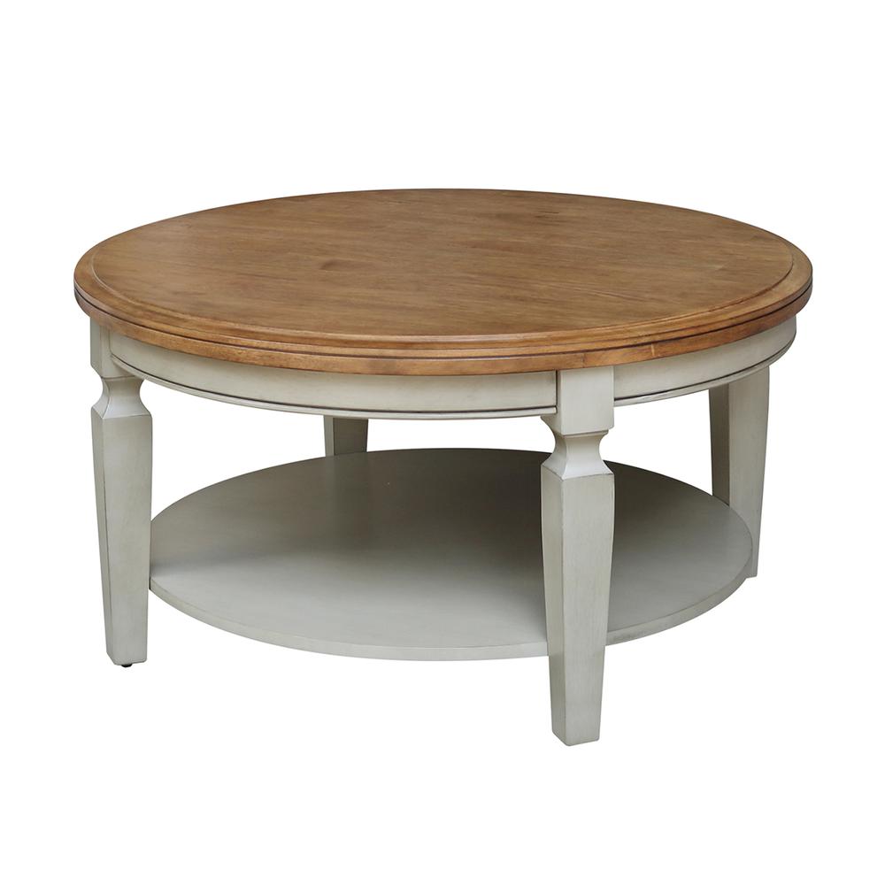 Vista Round Coffee Table, Hickory Stone, Hickory/Stone. Picture 5