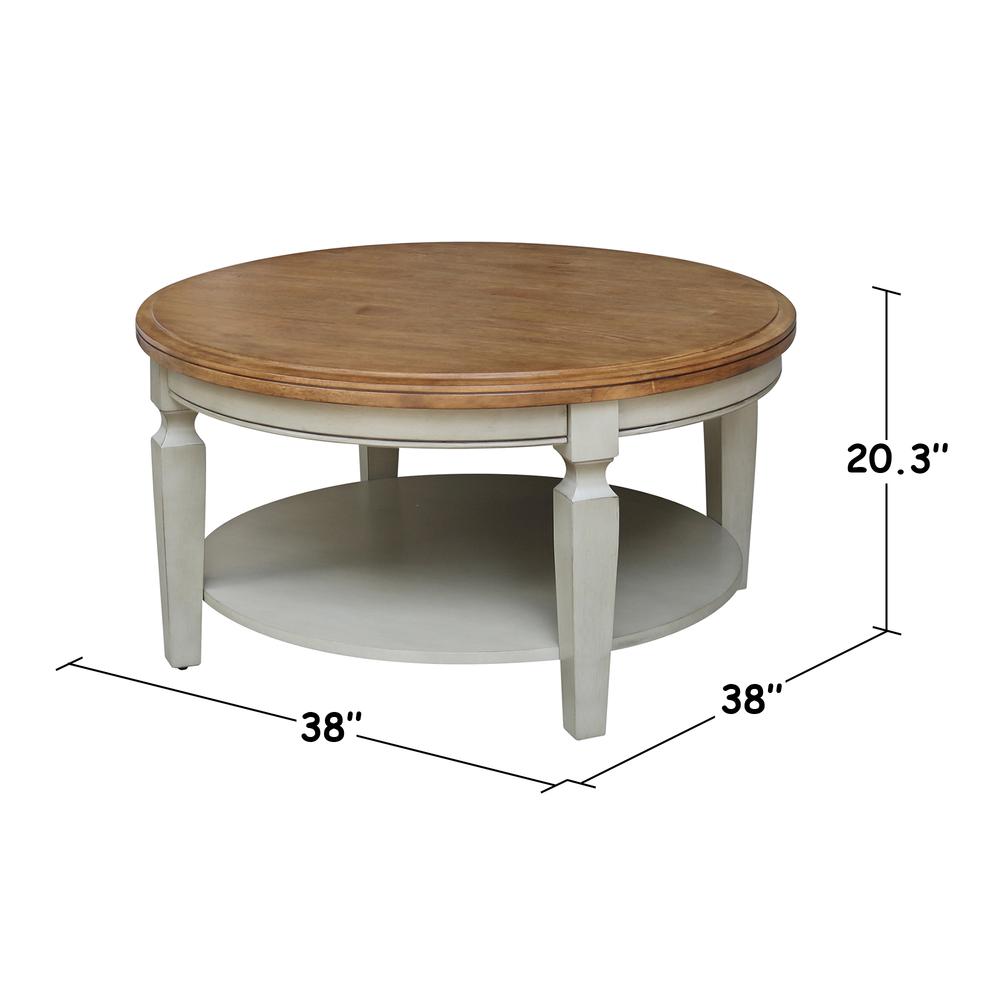 Vista Round Coffee Table, Hickory Stone, Hickory/Stone. Picture 1