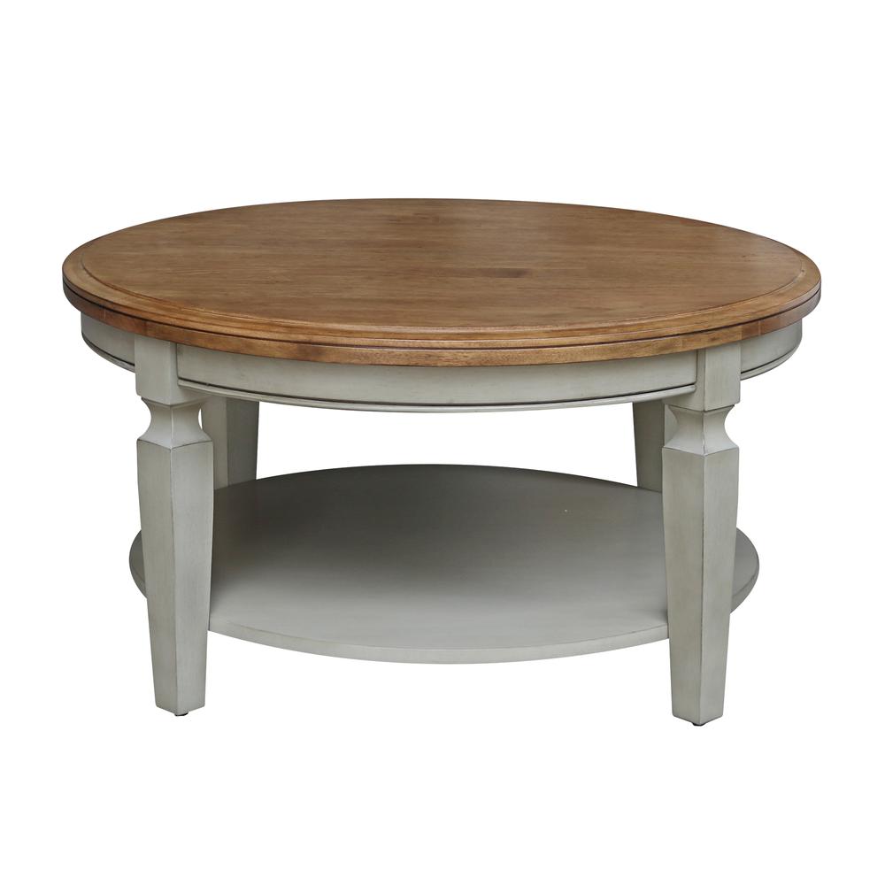 Vista Round Coffee Table, Hickory Stone, Hickory/Stone. Picture 2