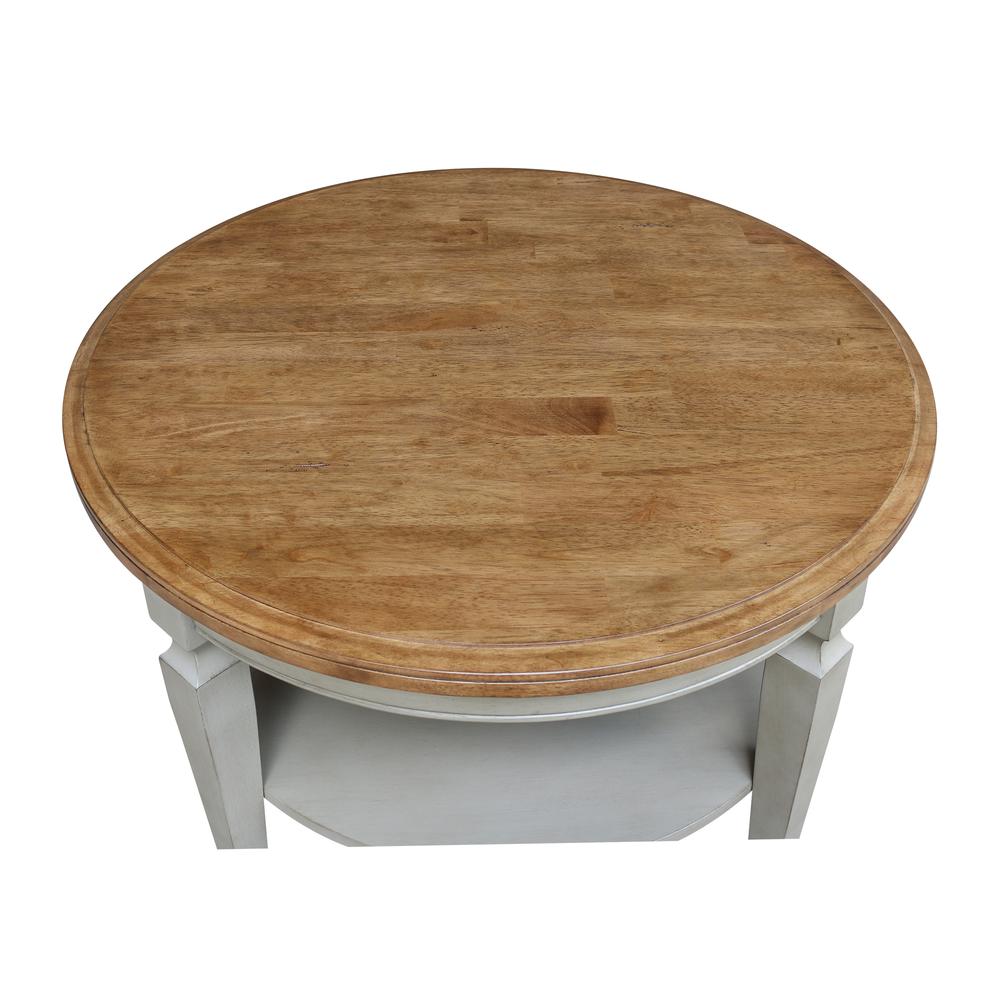Vista Round Coffee Table, Hickory Stone, Hickory/Stone. Picture 4