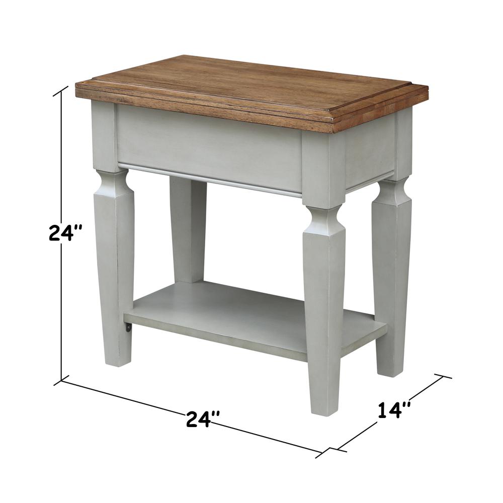 Vista Side Table, Hickory/Stone Finish, Hickory/Stone. Picture 1