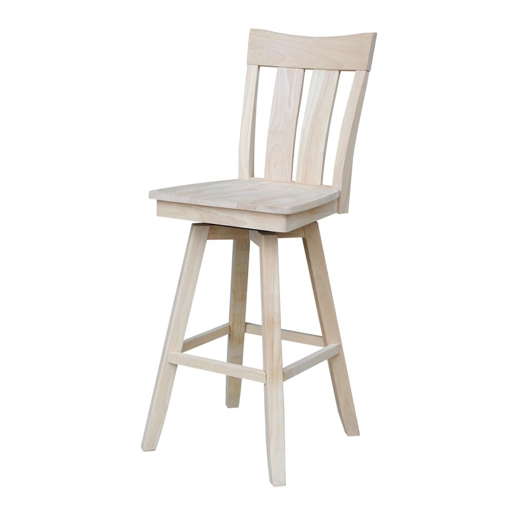 Ava Bar height Stool - With Swivel And Auto Return - 30" Seat Height , Unfinished. Picture 8
