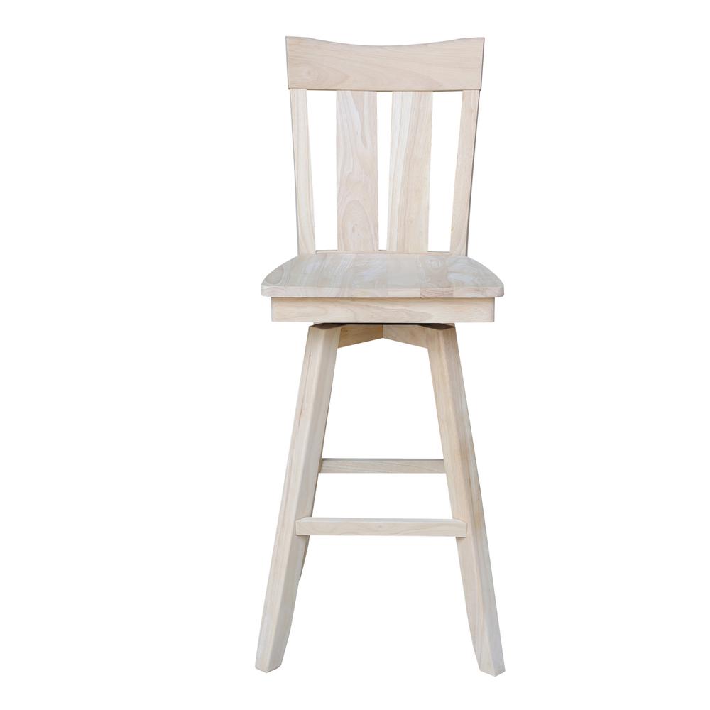 Ava Bar height Stool - With Swivel And Auto Return - 30" Seat Height , Unfinished. Picture 3