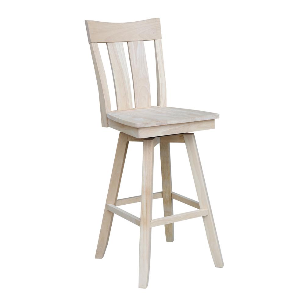Ava Bar height Stool - With Swivel And Auto Return - 30" Seat Height , Unfinished. Picture 2