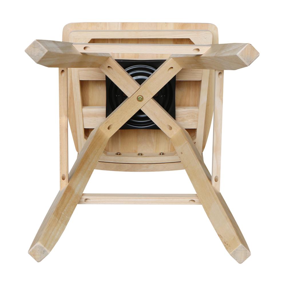 Double "X" Back Bar height Stool - With Swivel And Auto Return - 30" Seat Height , Unfinished. Picture 8
