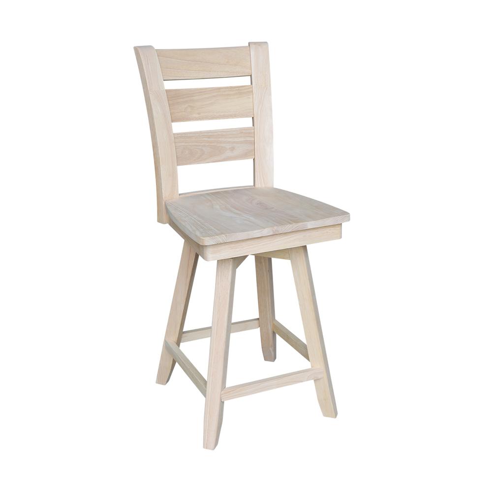 Tuscany Counter height Stool - With Swivel And Auto Return - 24" Seat Height, Unfinished. Picture 1