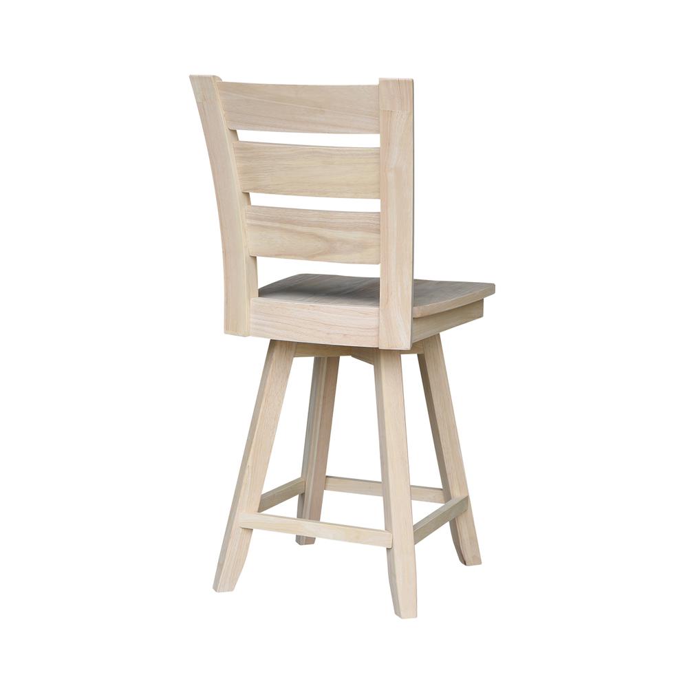 Tuscany Counter height Stool - With Swivel And Auto Return - 24" Seat Height, Unfinished. Picture 2