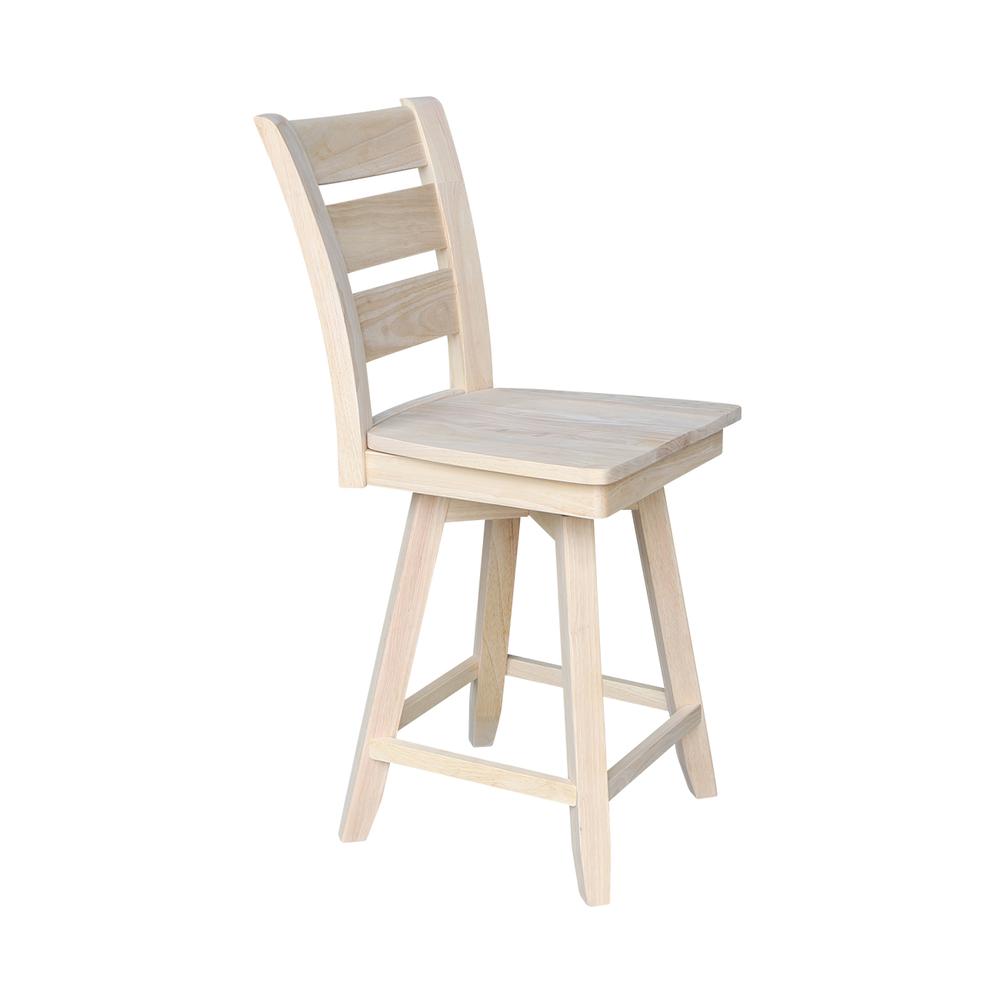 Tuscany Counter height Stool - With Swivel And Auto Return - 24" Seat Height, Unfinished. Picture 5