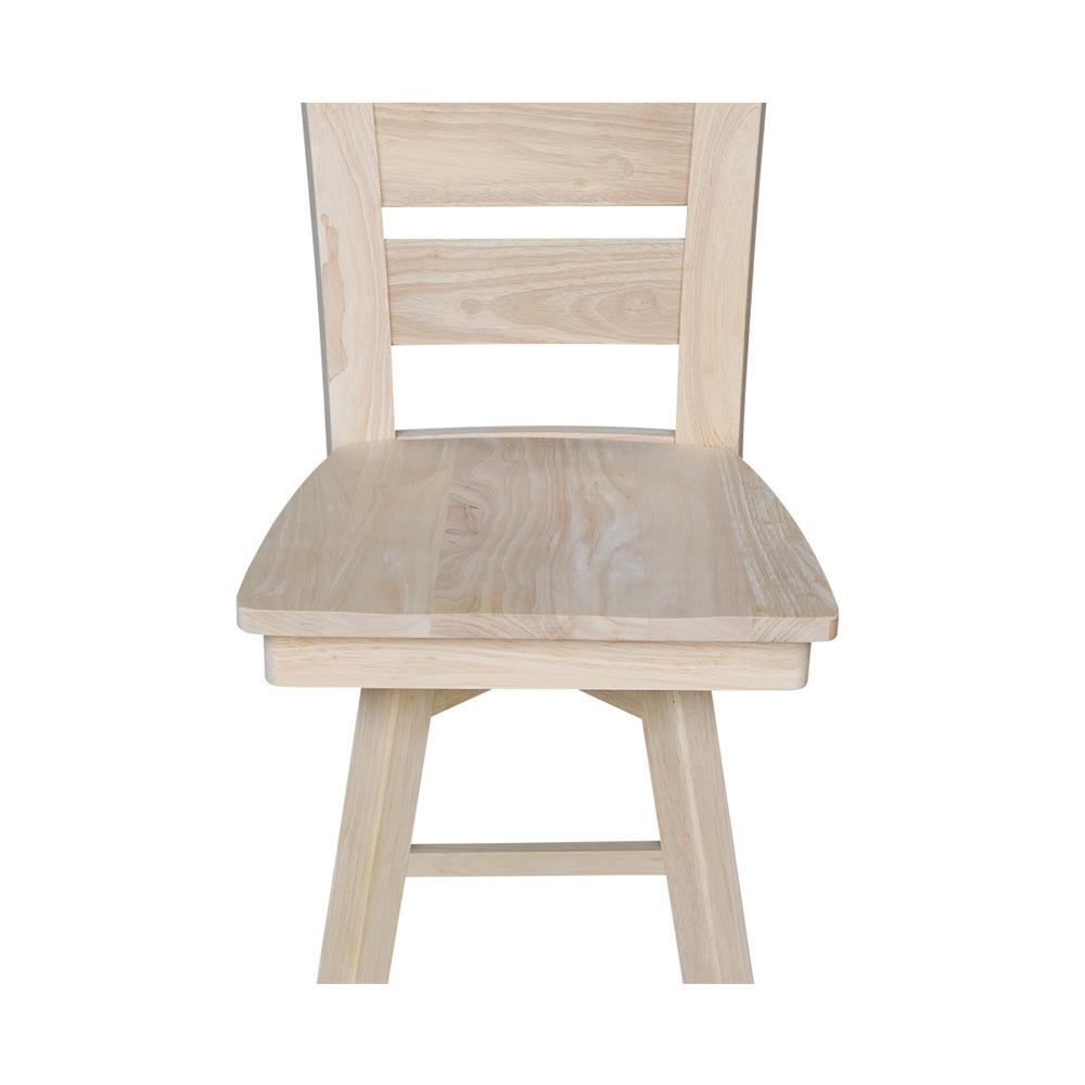 Tuscany Counter height Stool - With Swivel And Auto Return - 24" Seat Height, Unfinished. Picture 8