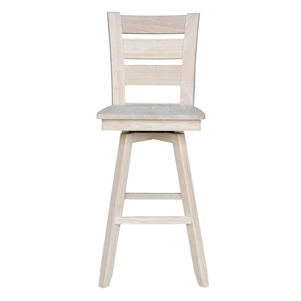 Tuscany Bar height Stool - With Swivel And Auto Return - 30" Seat Height , Unfinished. Picture 2