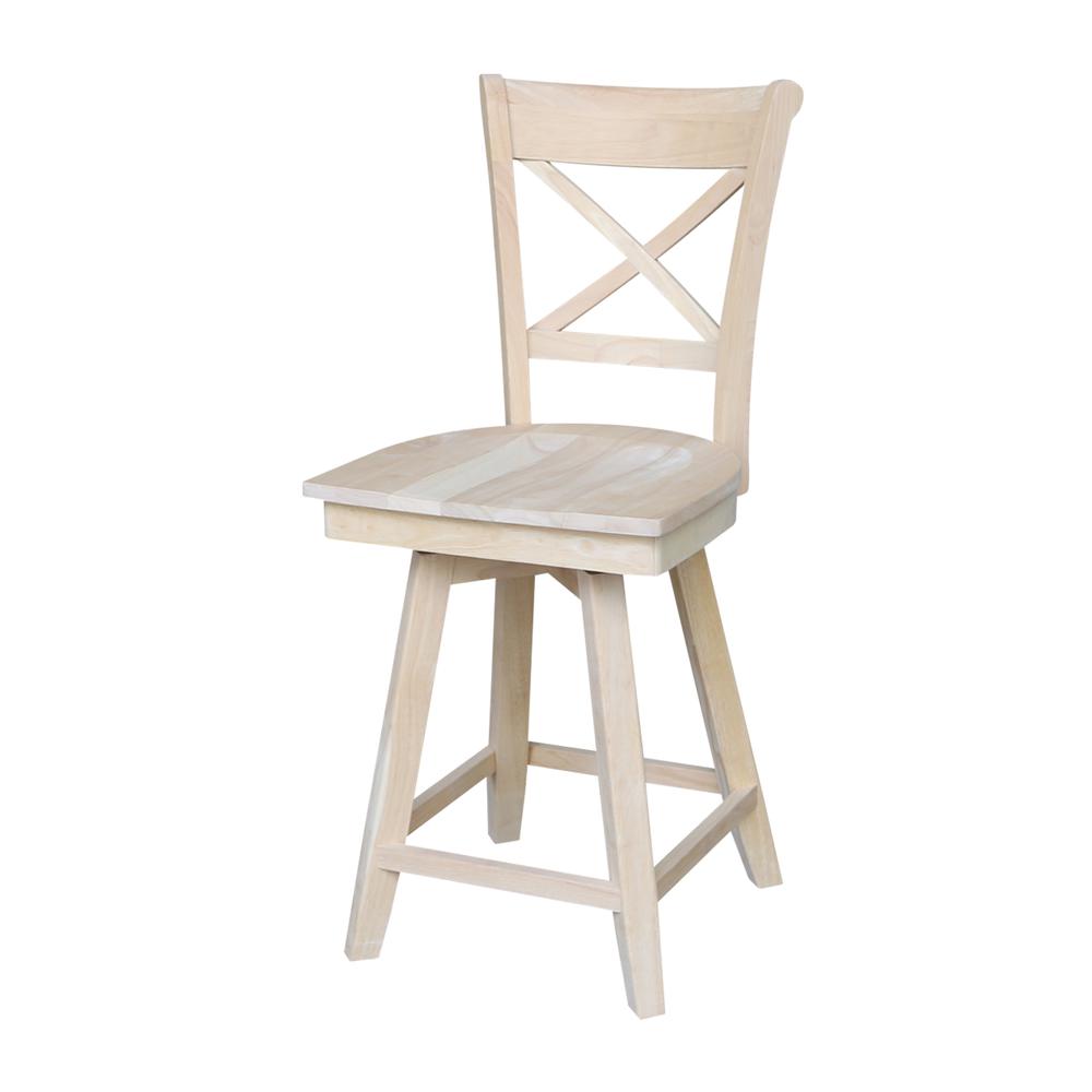 Charlotte Counter height Stool - 24" Seat Height - With Swivel And Auto Return, Unfinished. Picture 11